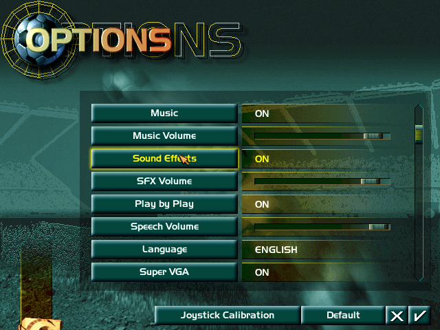 FIFA 96 gameplay screenshot