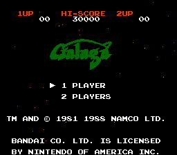 Galaga gameplay screenshot