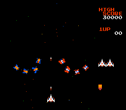 Galaga gameplay screenshot