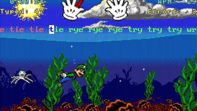 Mario Teaches Typing gameplay screenshot