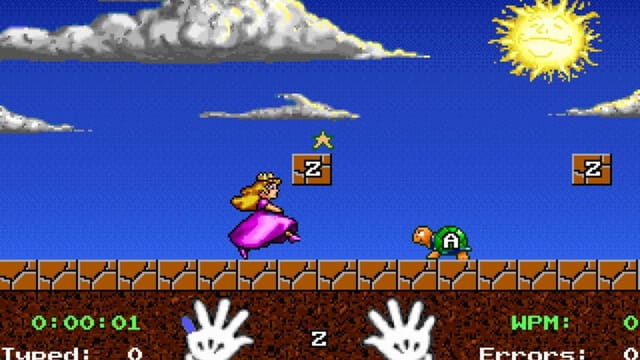 Mario Teaches Typing gameplay screenshot