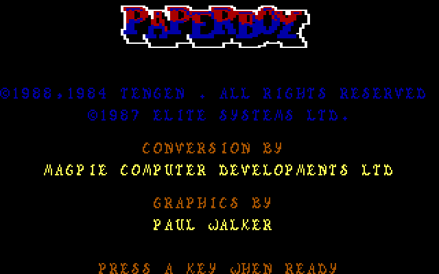 Paperboy gameplay screenshot