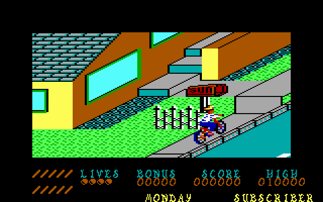 Paperboy gameplay screenshot