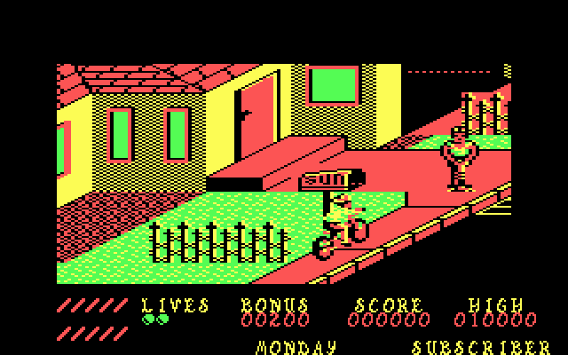 Paperboy gameplay screenshot