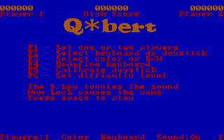 Q*bert gameplay screenshot