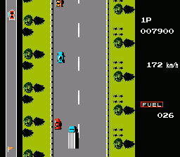 Road Fighter gameplay screenshot