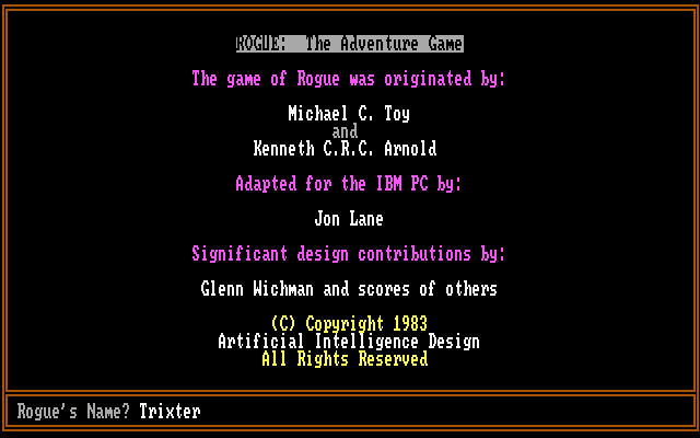 Rogue gameplay screenshot
