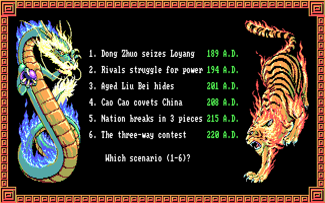 Romance of the Three Kingdoms II gameplay screenshot