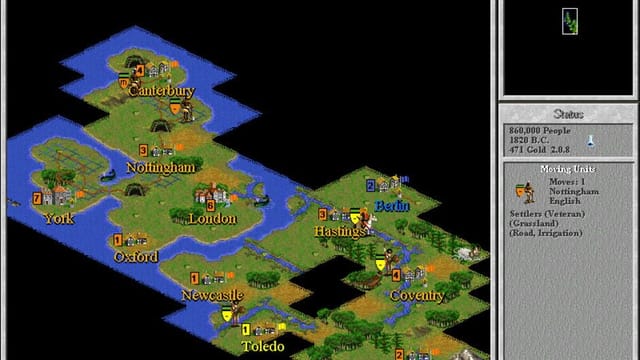 Sid Meier's Civilization 2 gameplay screenshot