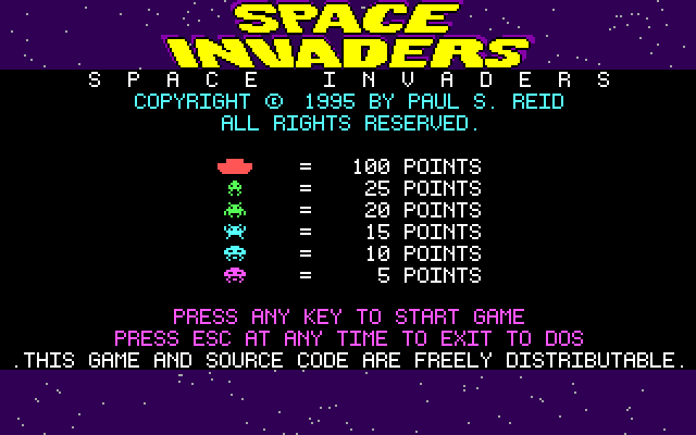 Space Invaders gameplay screenshot