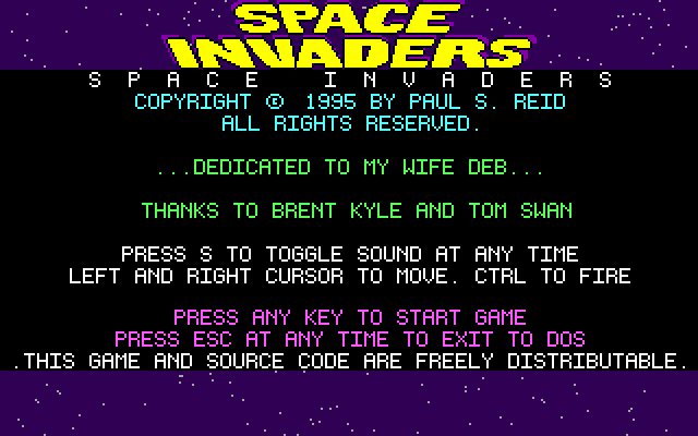 Space Invaders gameplay screenshot
