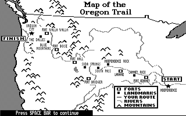 The Oregon Trail gameplay screenshot